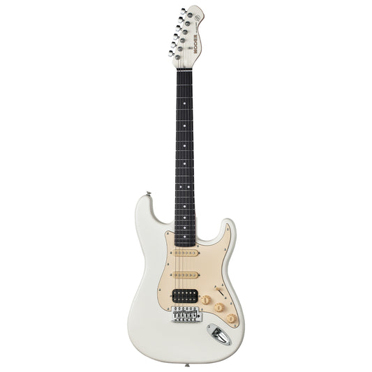 MOOER MSC10 Pro Electric Guitar Vintage White with Poplar Body and Roasted Maple Neck