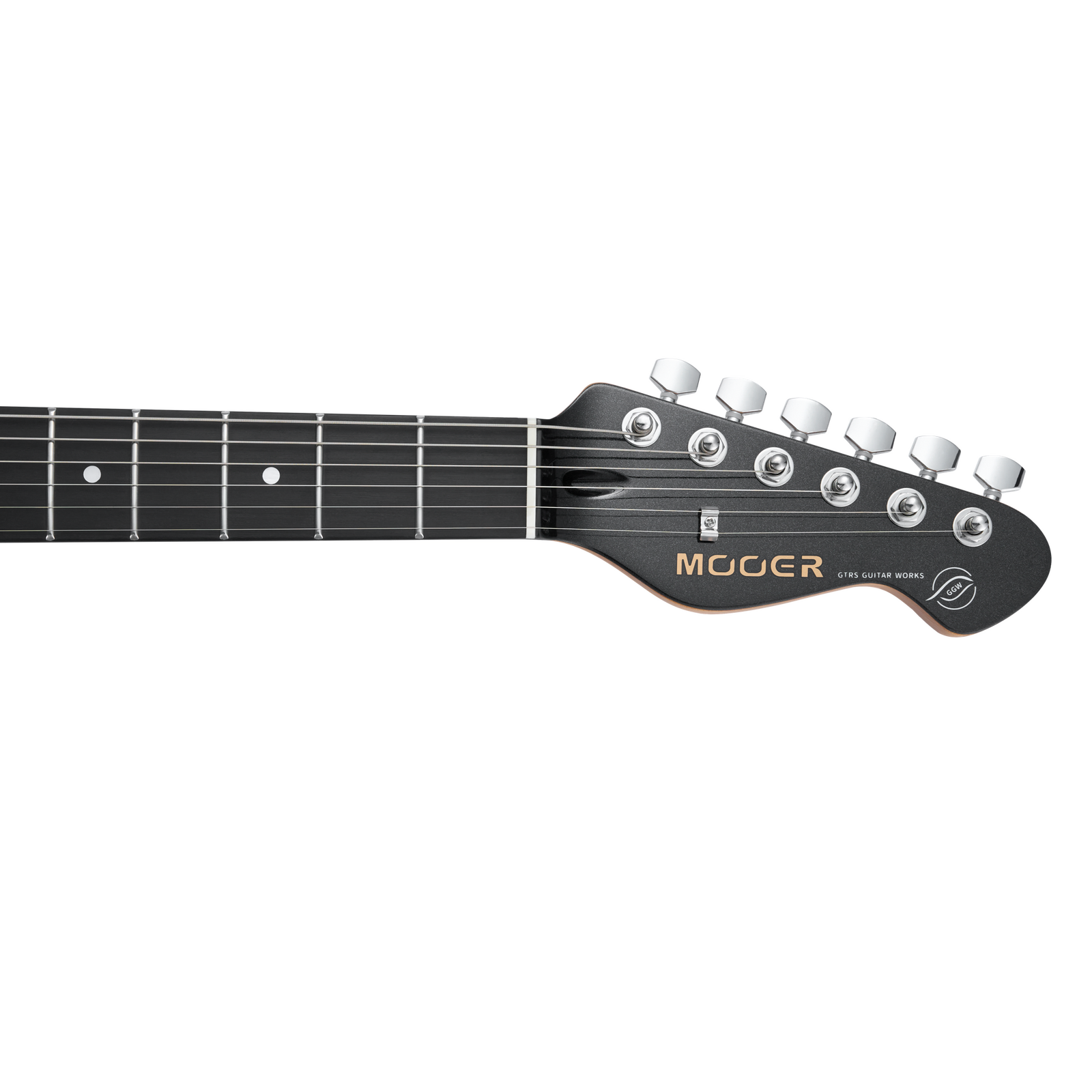 Mooer MSC12 Electric Guitar Iron Silver Gloss, Double Cutaway, 6 Strings, Roasted Maple Neck, Tech Ebony Fingerboard, Tremolo Bridge, H-H Pickups — view 5