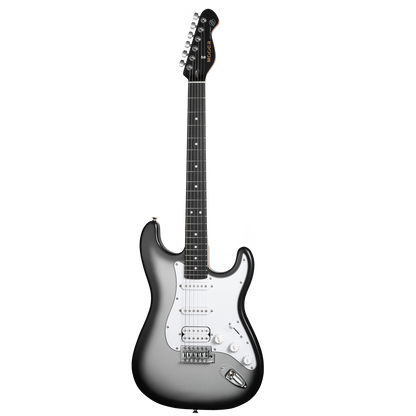 Mooer MSC12 Electric Guitar Iron Silver Gloss, Double Cutaway, 6 Strings, Roasted Maple Neck, Tech Ebony Fingerboard, Tremolo Bridge, H-H Pickups