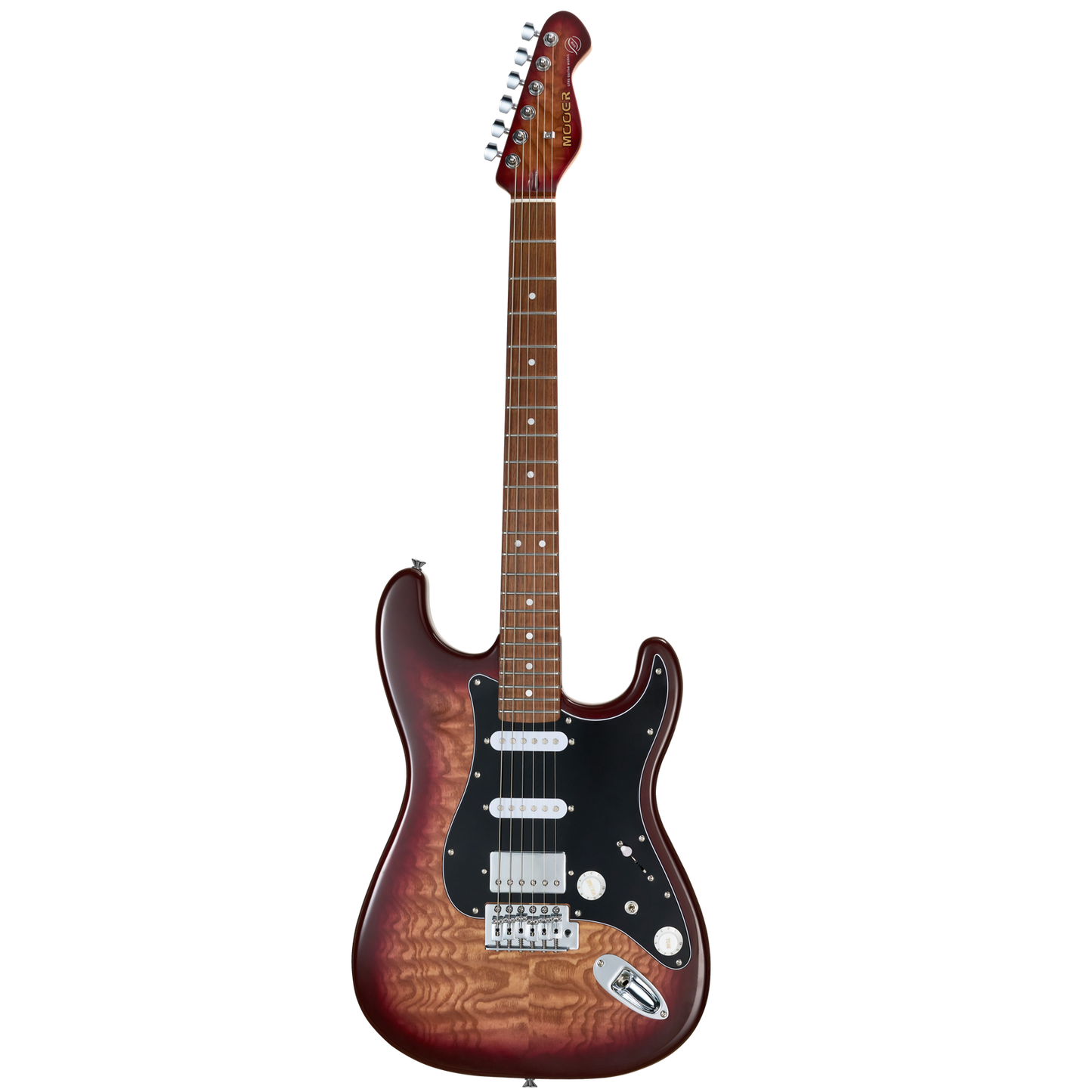 Mooer MSC20 Electric Guitar Amber Brown, Strat-Style Body, Roasted Maple Neck, H-S-S Pickups, 6 Strings, Includes Mooer Bag