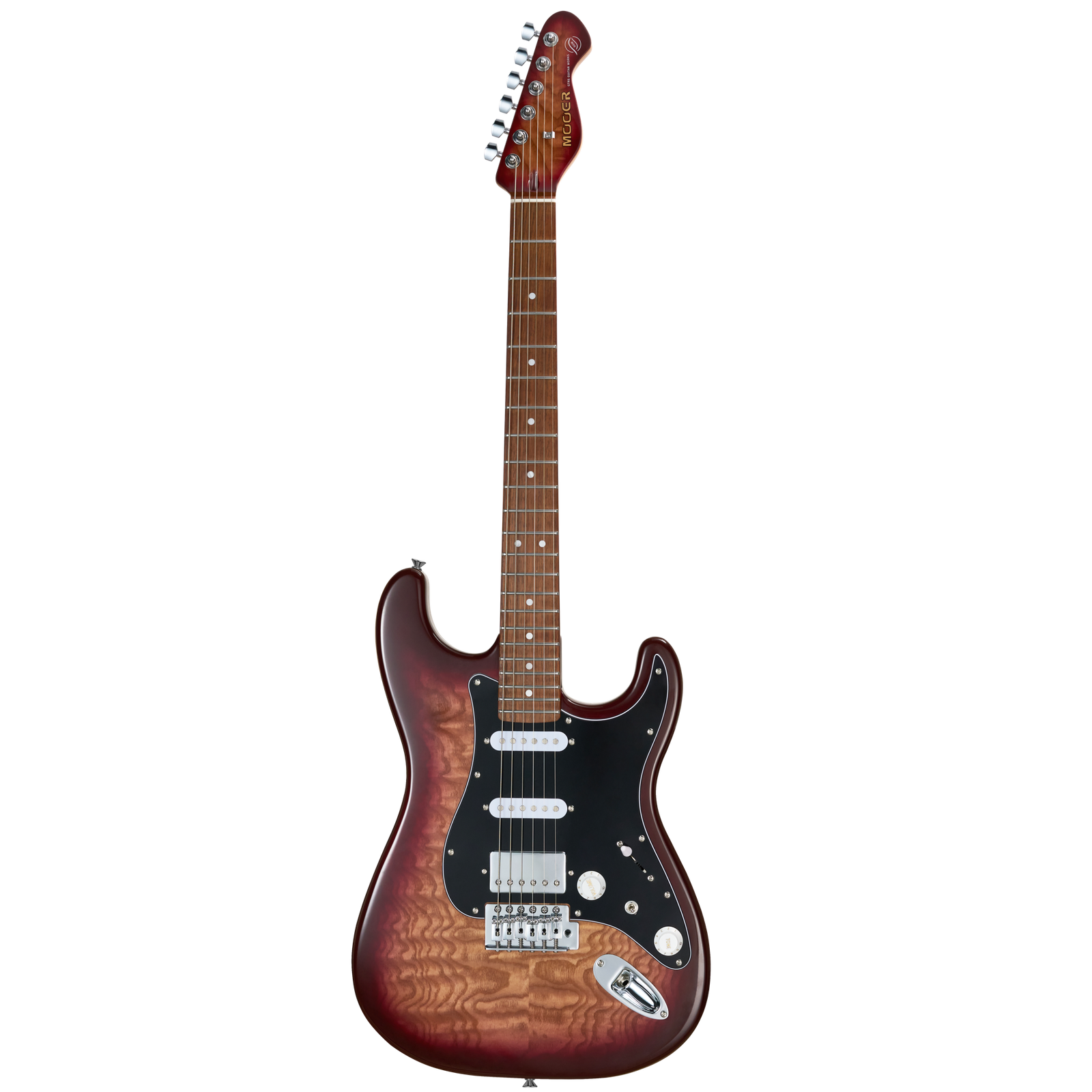 Mooer MSC20 Electric Guitar Amber Brown, Strat-Style Body, Roasted Maple Neck, H-S-S Pickups, 6 Strings, Includes Mooer Bag