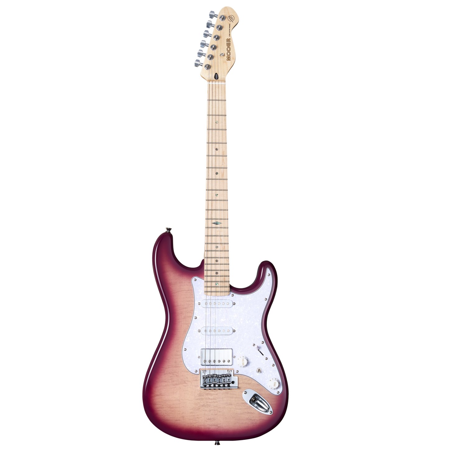 MOOER MSC30 Electric Guitar Rose Purple 6-String with Flame Maple Top and H-S-S Pickups