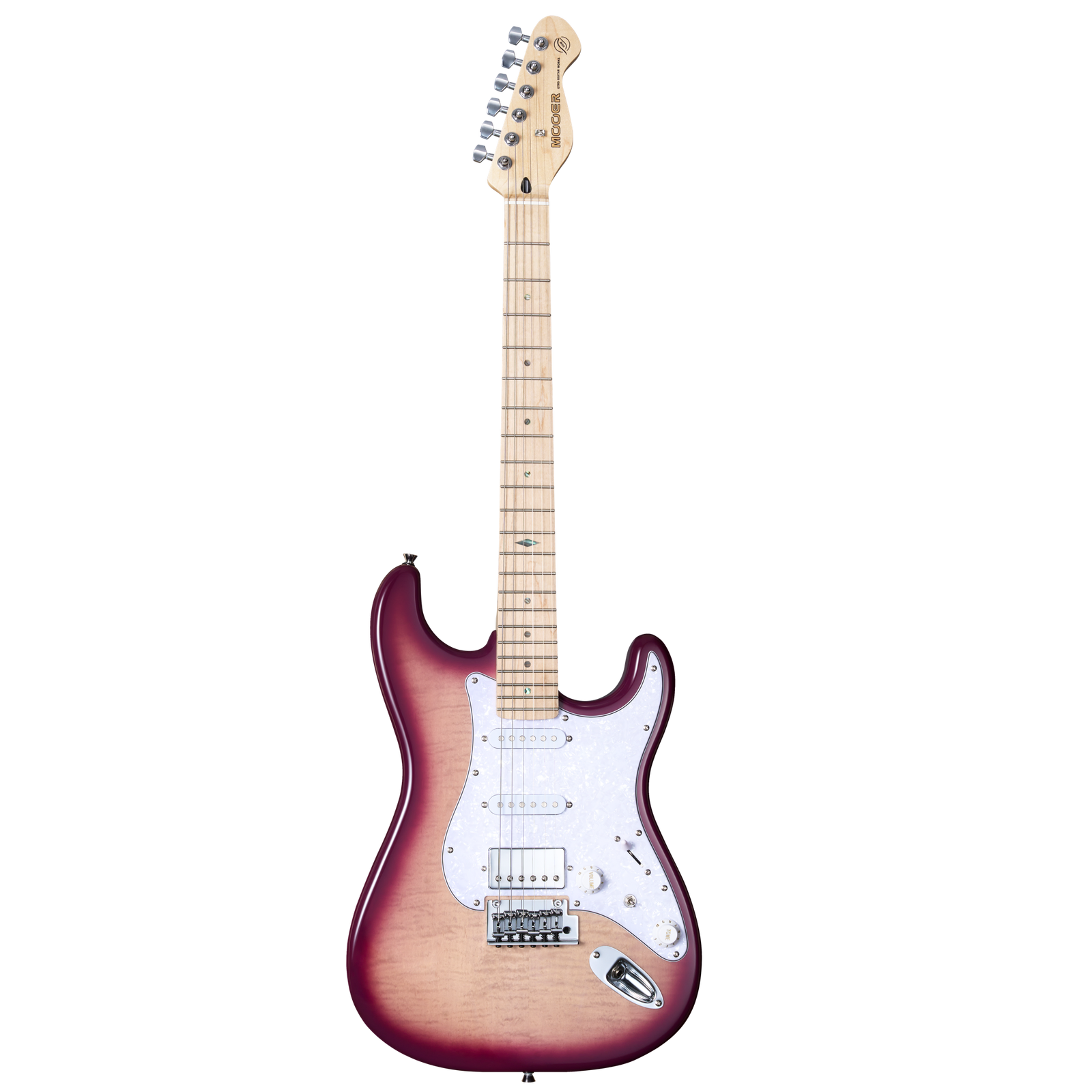 MOOER MSC30 Electric Guitar Rose Purple 6-String with Flame Maple Top and H-S-S Pickups
