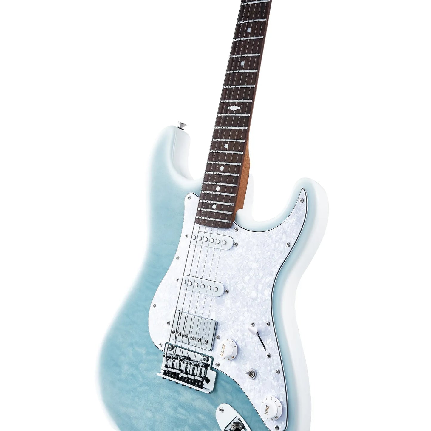 Mooer MSC40 Electric Guitar Dreamy Blue, 6 Strings, Poplar Body, Roasted Maple Neck, Coil-Split, Includes Mooer Bag — view 2