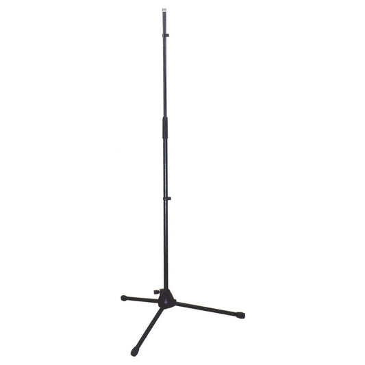 SoundArt MST-2-BK Heavy-Duty Straight Microphone Stand with Folding Tripod Base, Black, Max Height 157cm
