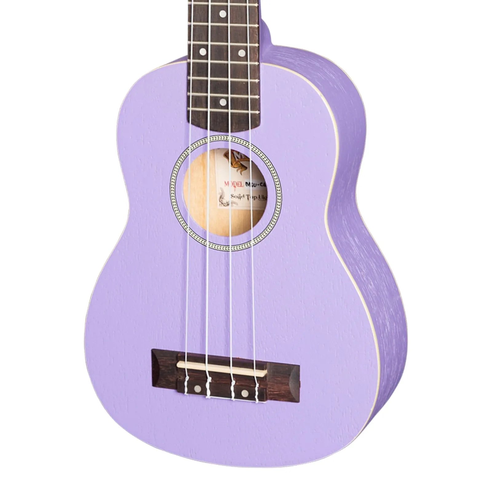 Mojo Colour Series Soprano Ukulele in Purple - MSU-C66-PUR, Meranti & Nato Construction, 4 Strings, 15 Frets, Right Handed, No Pickup — view 4