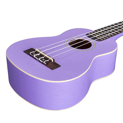 Mojo Colour Series Soprano Ukulele in Purple - MSU-C66-PUR, Meranti & Nato Construction, 4 Strings, 15 Frets, Right Handed, No Pickup — view 6