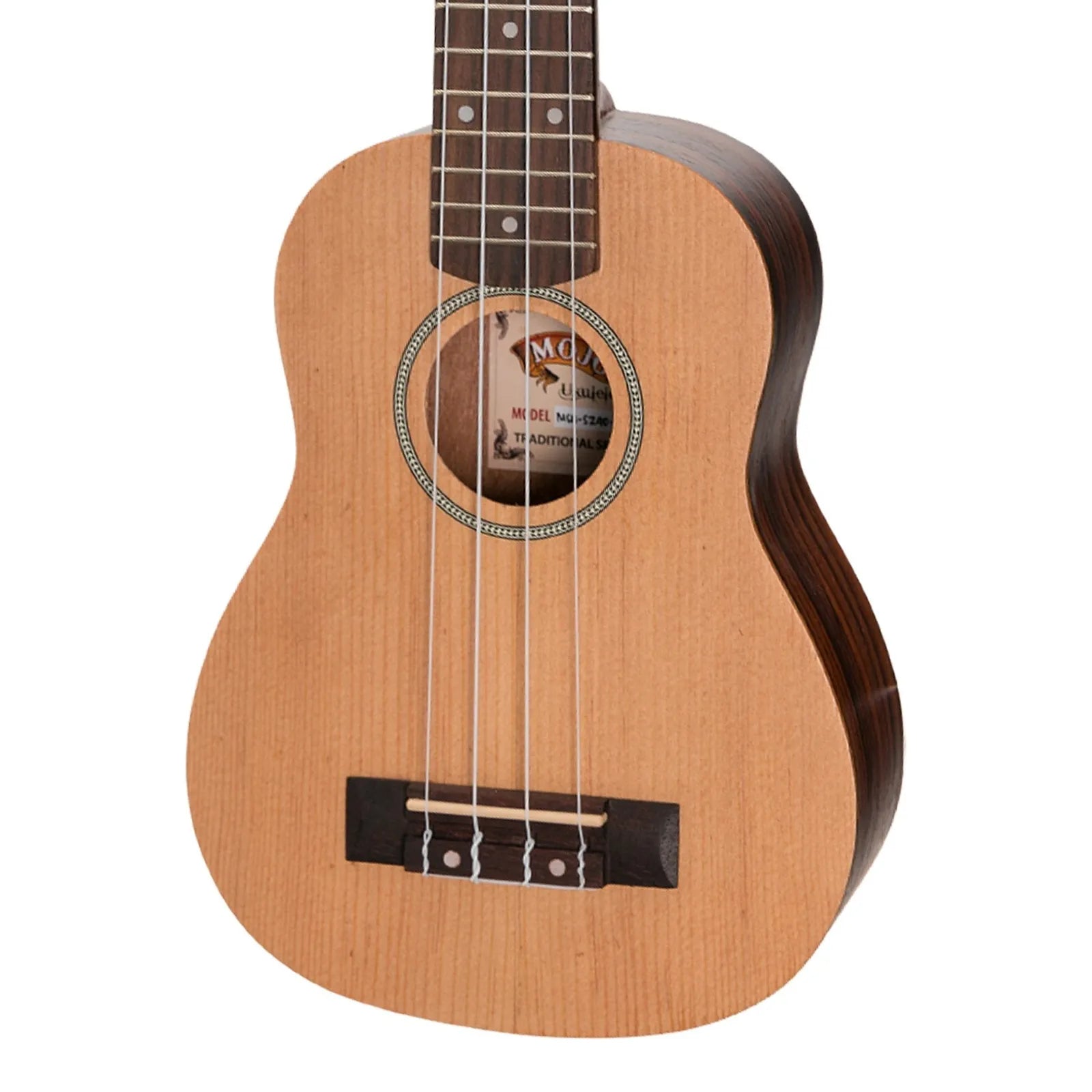 Mojo SZ40 Series Soprano Ukulele with Spruce Top and Rosewood Back & Sides - Natural Satin Finish — view 4