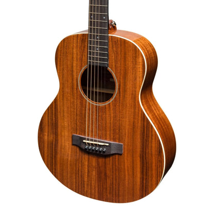 Martinez Southern Star Series Koa Solid Top Acoustic-Electric TS-Mini Guitar Natural Gloss MTT-8-NGL with Hardcase — view 4