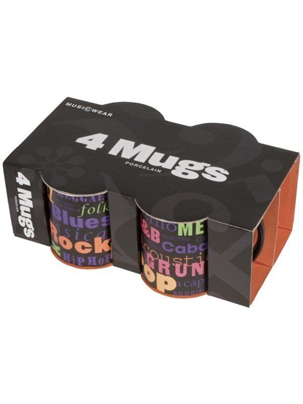 Fine China Music Genres Mug Set - 4 Pack