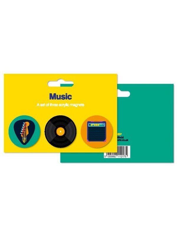 Music Theme Acrylic Magnets Set of 3 by My World