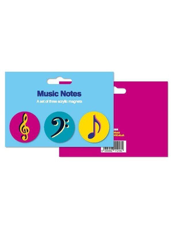 Music Notes Acrylic Magnets - Set of 3 by My World