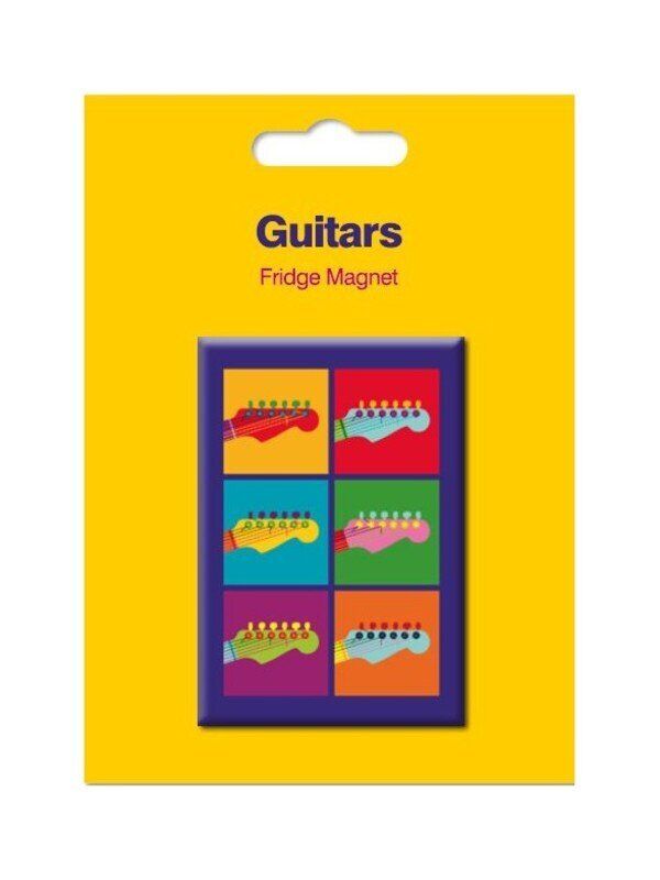 Guitar Theme Fridge Magnet - 8cm x 5cm, Gloss Finish, Pop Art Style