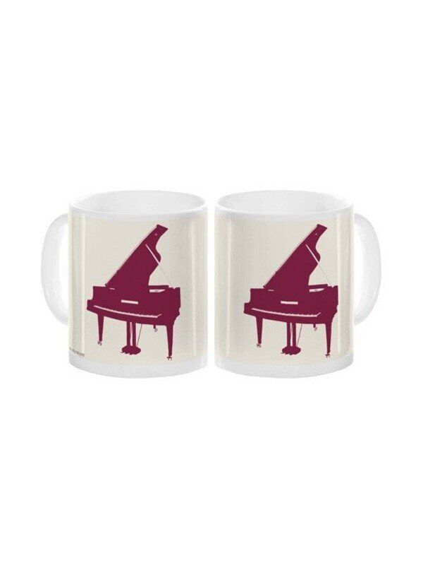 White Gloss Ceramic Piano Mug