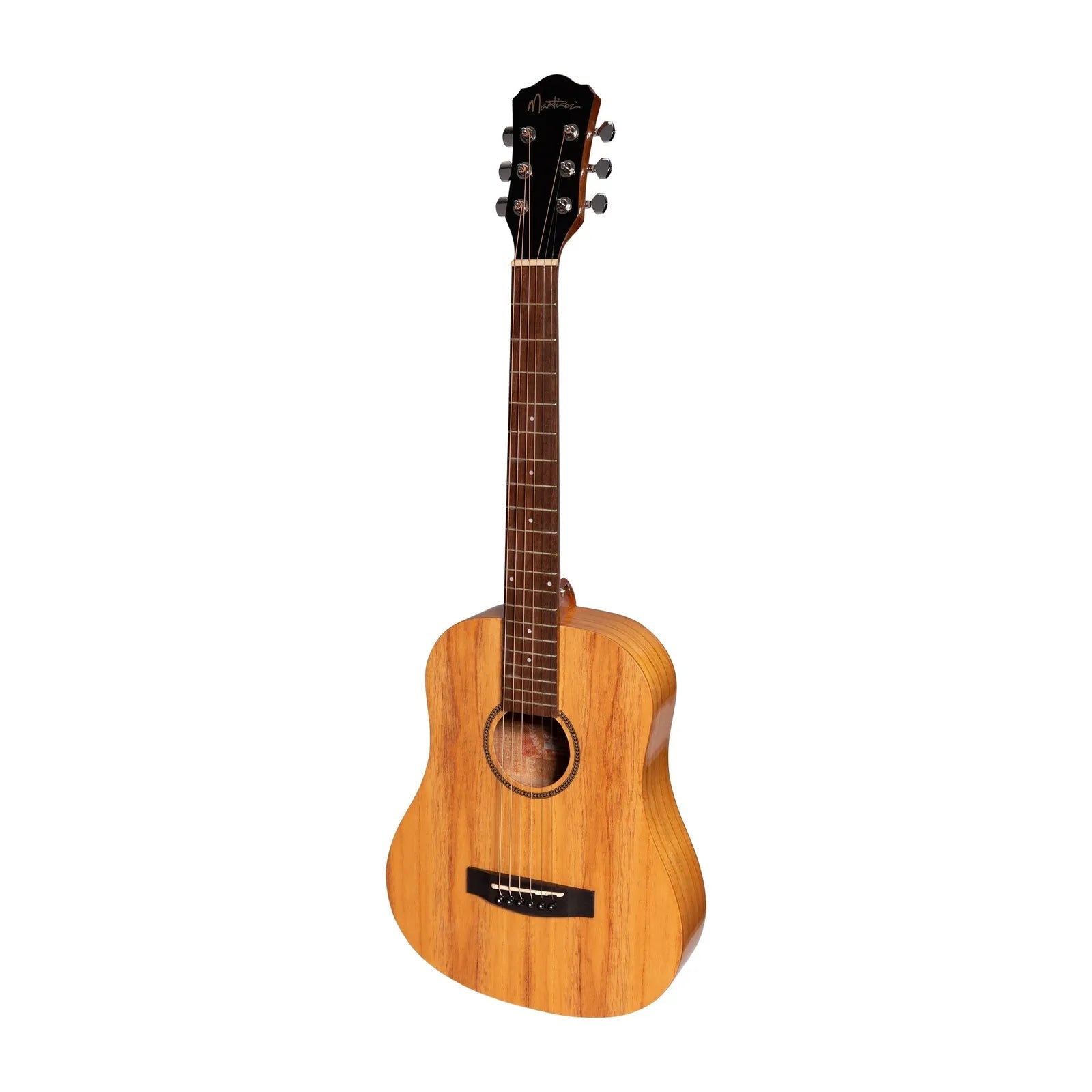 Martinez MZ-BT2G-MWD Babe Traveller Acoustic Guitar - Mindi Wood, Natural Gloss, 6 Strings, Right-Handed, Compact Dreadnought Design
