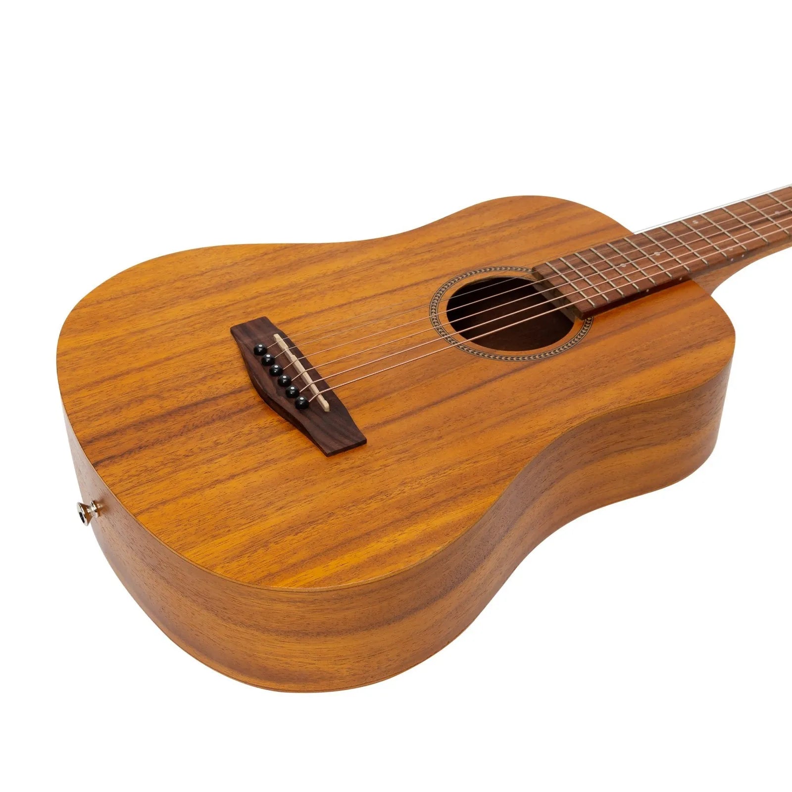 Martinez MZ-BT2L-KOA Left Handed Acoustic Babe Traveller Guitar - Koa, 6 Strings, Natural Finish, Compact Dreadnought Shape — view 6