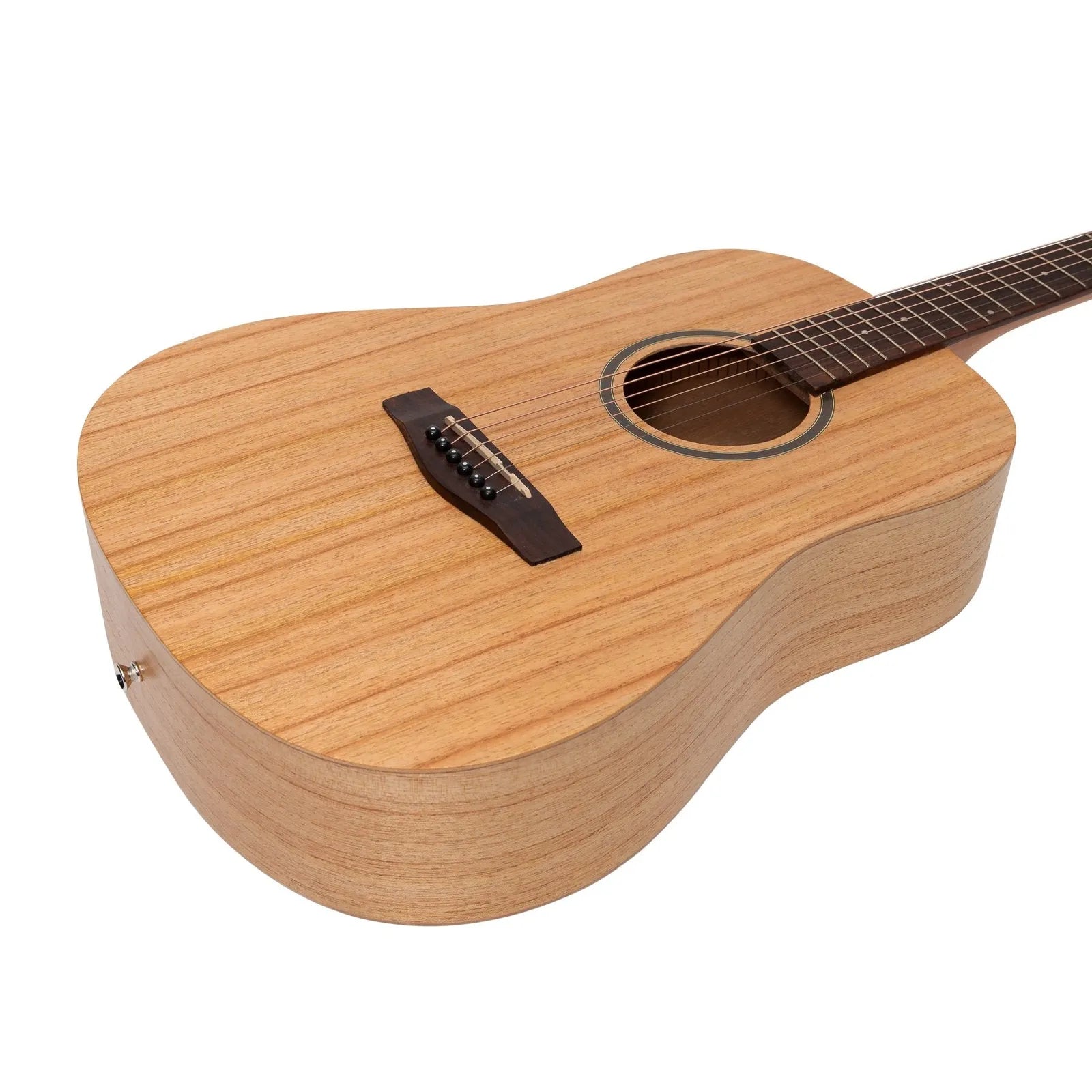 Martinez MZ-MT2-MWD Middy Traveller Acoustic Guitar Mindi-Wood Natural 6-String — view 6