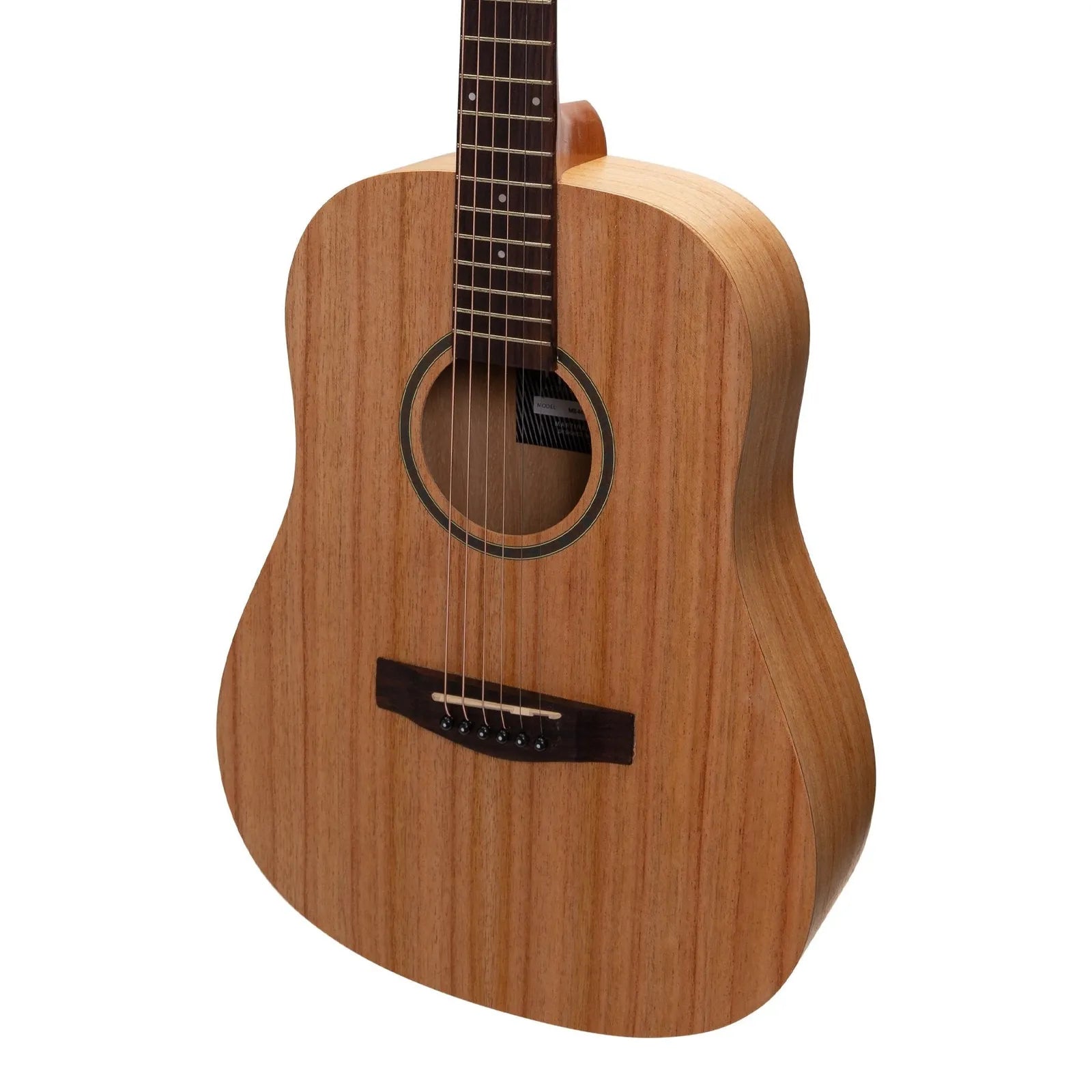 Martinez MZ-MT2-MWD Middy Traveller Acoustic Guitar Mindi-Wood Natural 6-String — view 4
