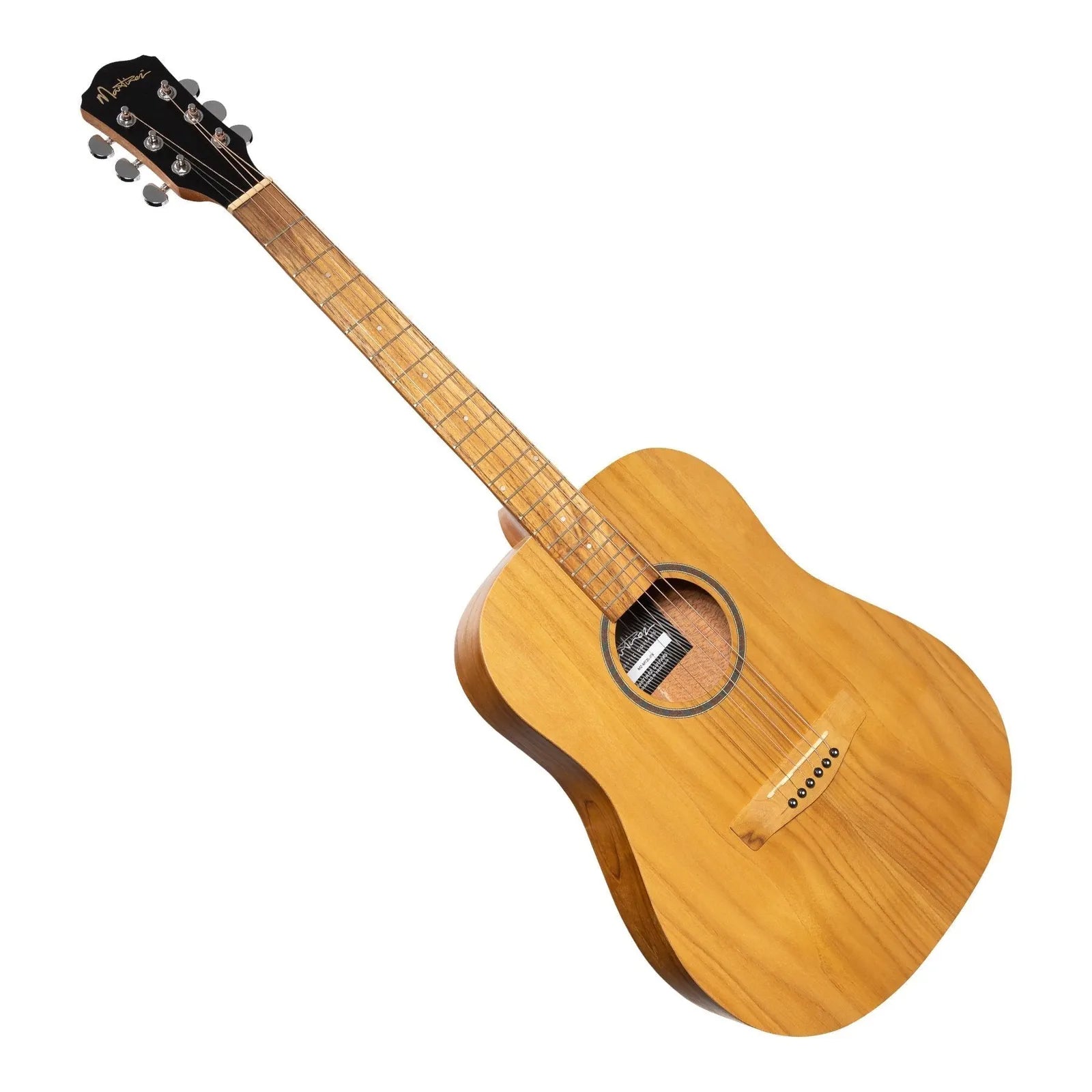 Martinez MZ-MT2L-JTK Left Handed Acoustic Middy Traveller Guitar - Jati-Teakwood — view 3