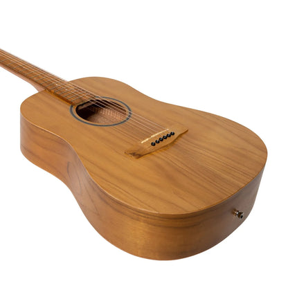 Martinez MZ-MT2L-JTK Left Handed Acoustic Middy Traveller Guitar - Jati-Teakwood — view 6
