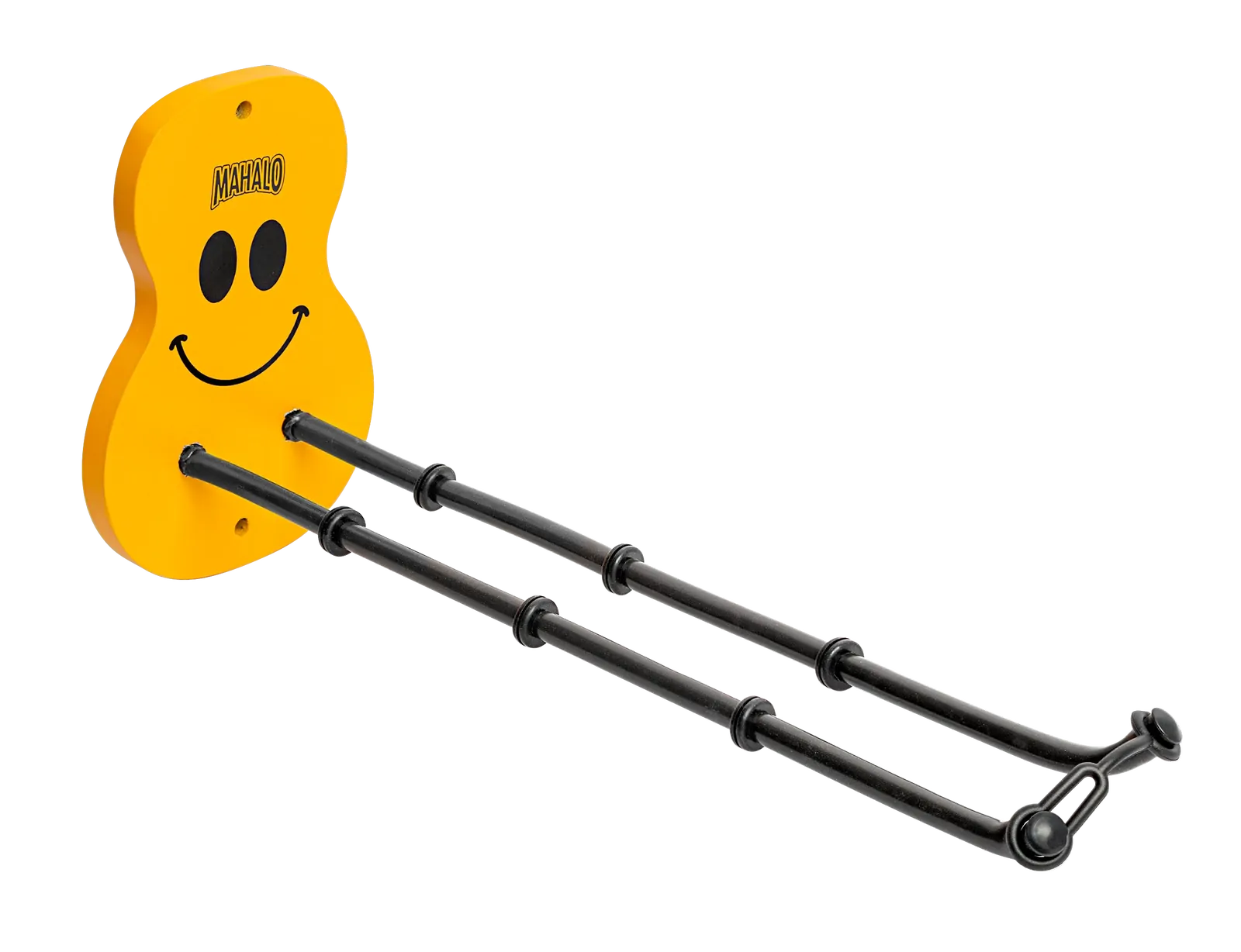 Mahalo Smiley Multi Ukulele Hanger - Yellow with Rubber Padded Arms