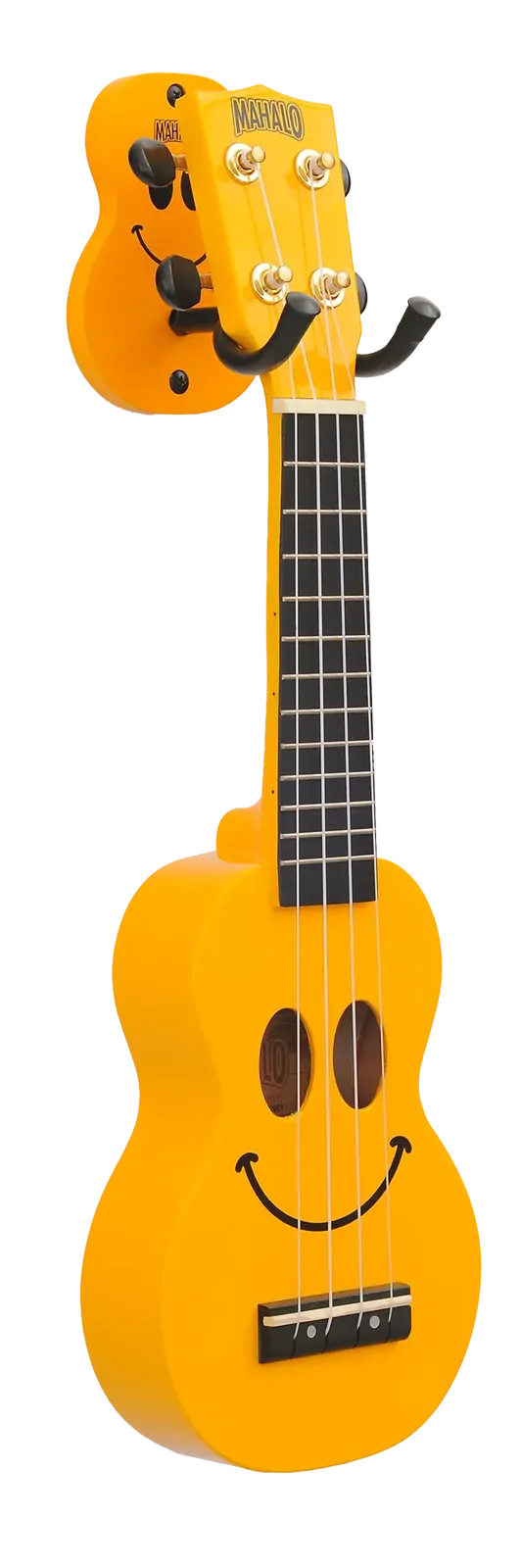 Mahalo Ukulele Hanger - Smiley Face Design with Foam Padded Arms — view 2