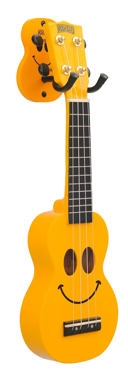 Mahalo Ukulele Hanger - Smiley Face Design with Foam Padded Arms — view 2