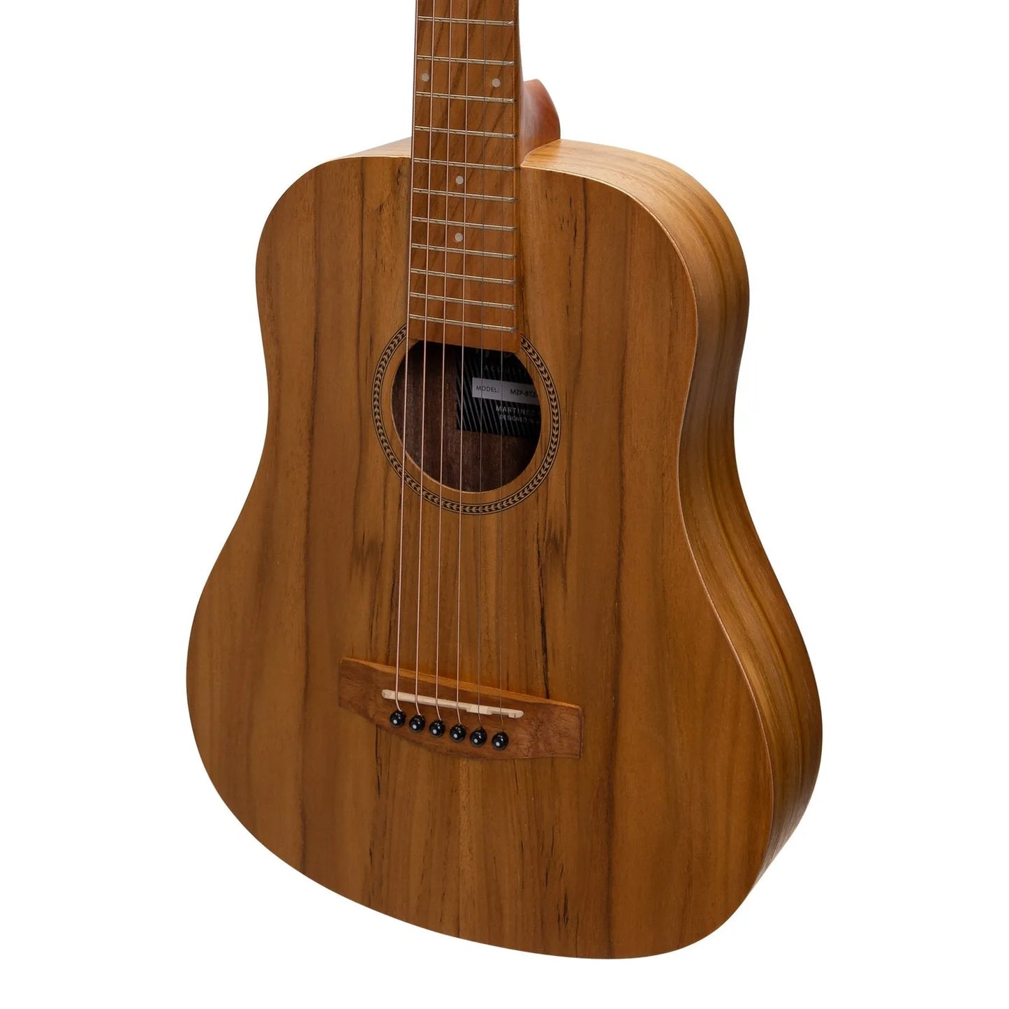 Martinez MZP-BT2-JTK Babe Traveller Acoustic-Electric Guitar Natural Jati-Teakwood 6 String — view 4