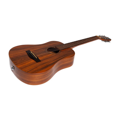 Martinez MZP-BT2GL-KOA Left Handed Acoustic-Electric Babe Traveller Guitar Natural Gloss — view 3