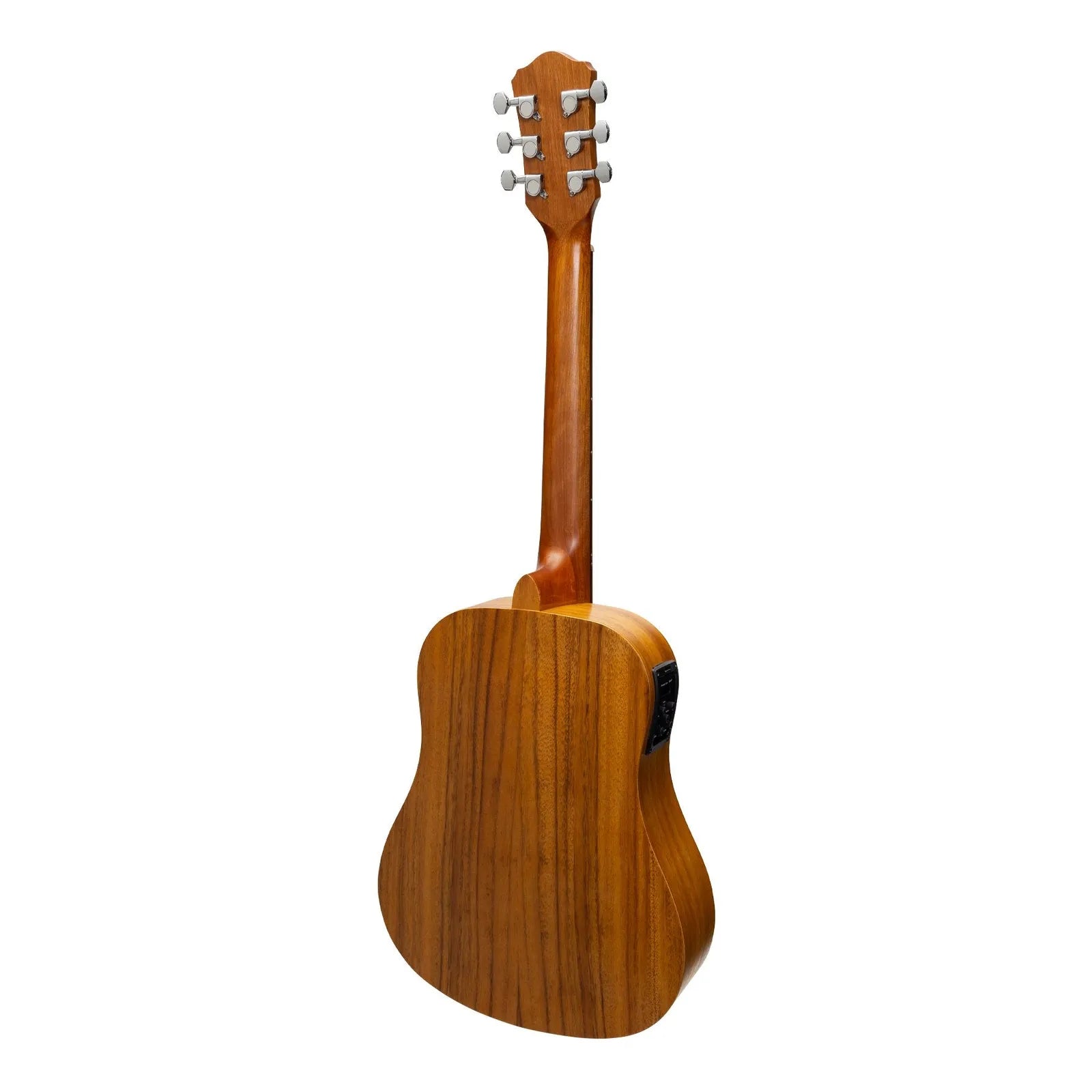Martinez MZPT-BT2-KOA Acoustic-Electric Babe Traveller Guitar with Built-In Tuner - Natural Finish, 6 Strings, Compact Dreadnought Shape — view 2