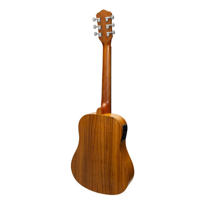 Martinez MZPT-BT2-KOA Acoustic-Electric Babe Traveller Guitar with Built-In Tuner - Natural Finish, 6 Strings, Compact Dreadnought Shape — view 2