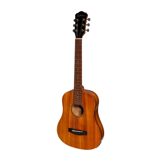 Martinez MZPT-BT2G-KOA Acoustic-Electric Gloss Traveller Guitar with Built-In Tuner, 6 Strings, Koa Body, Right-Handed