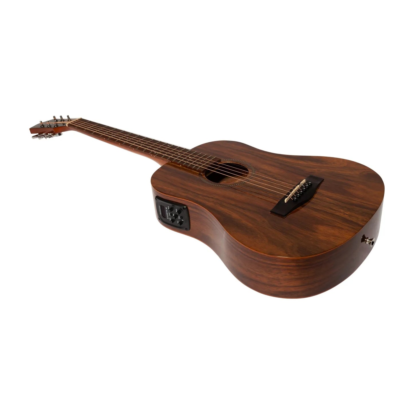 Martinez MZPT-BT2G-RWD Acoustic-Electric Gloss Traveller Guitar with Built-In Tuner, Rosewood — view 3