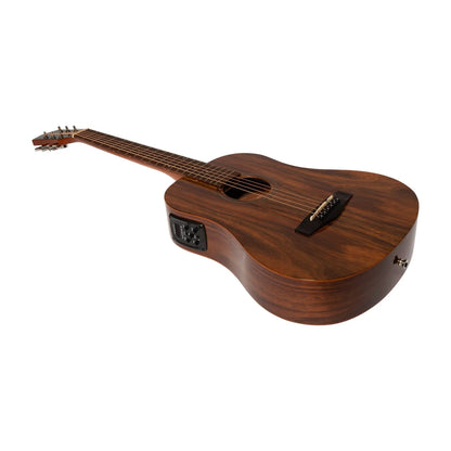 Martinez MZPT-BT2G-RWD Acoustic-Electric Gloss Traveller Guitar with Built-In Tuner, Rosewood — view 3