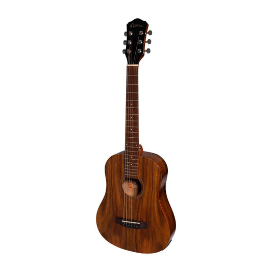 Martinez Acoustic-Electric Gloss Traveller Guitar with Built-In Tuner (Rosewood)