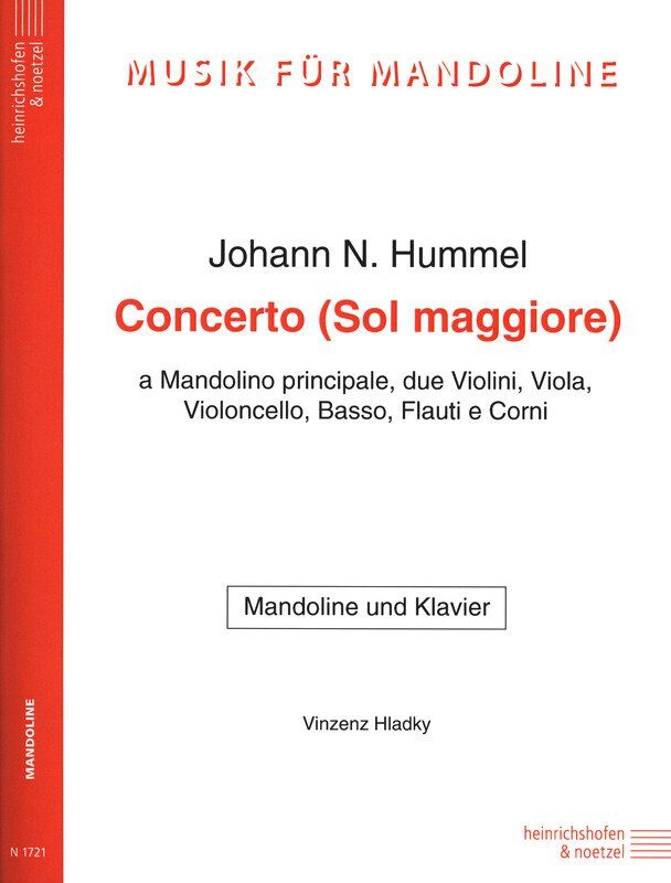 Hummel - Mandoline Concerto in G for Mandolin, Edition Peters