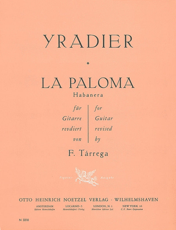 La Paloma Trans Tarrega Guitar Book