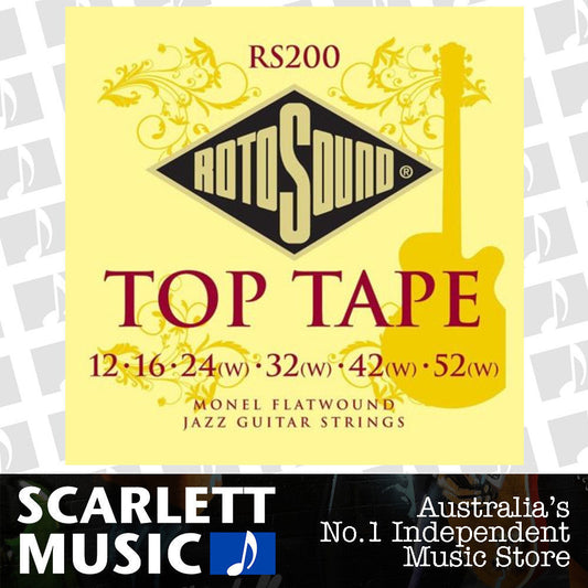 Rotosound RS200 Top Tape Monel Flatwound Electric Guitar String ( 12-52 )