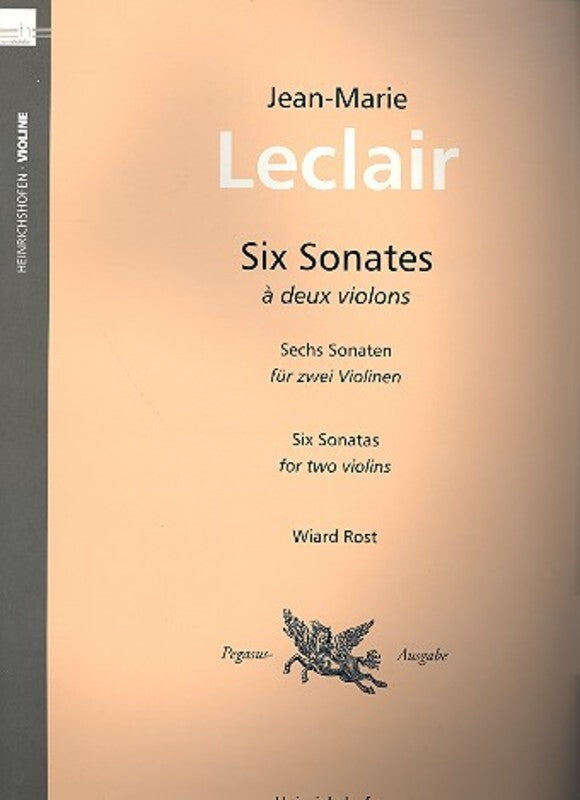Leclair - 6 Sonatas Op 3 For 2 Violins Ed Rost (Softcover Book)