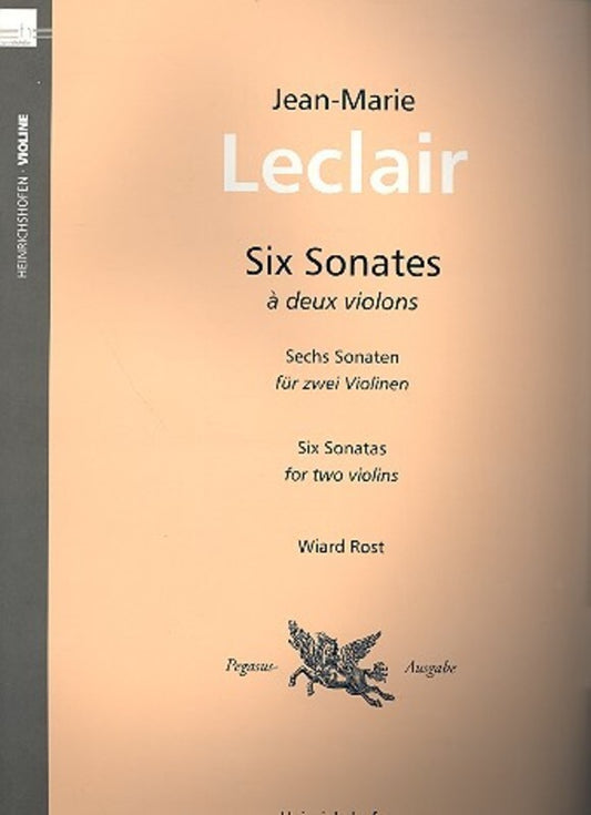 Leclair - 6 Sonatas Op 3 For 2 Violins Ed Rost (Softcover Book)