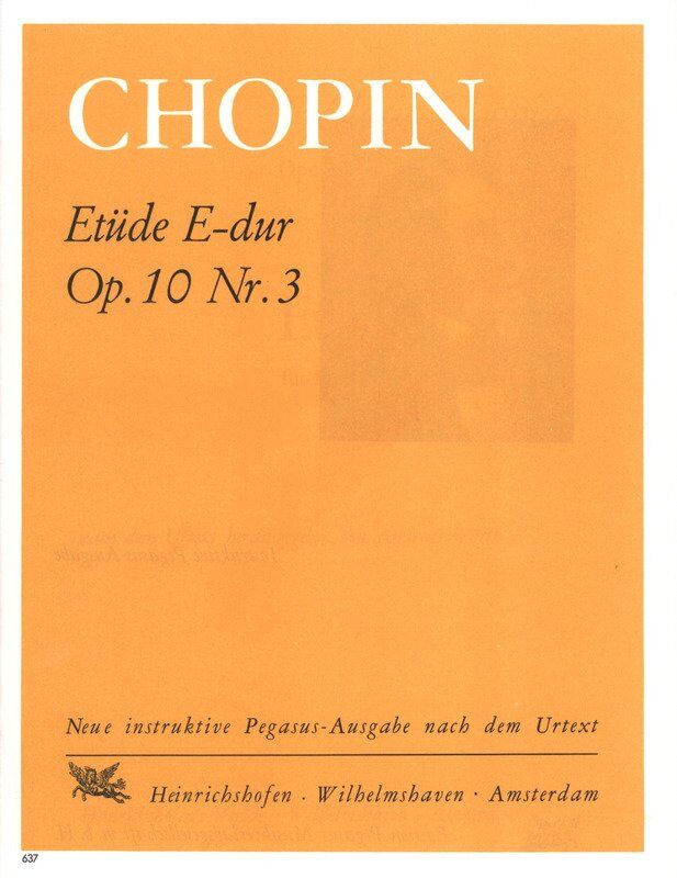 Chopin Etude in E Major Op. 10 No. 3 for Piano - Edition Peters, 1 Page