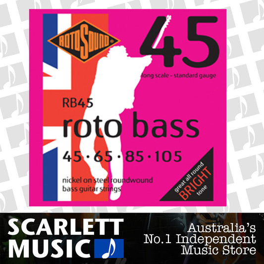 Rotosound RB45 Rotobass Nickel - Steel Roundwound Bass Guitar Strings 45-105
