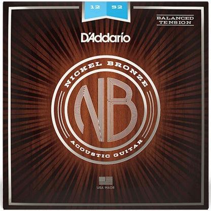 D'Addario NB1252 Nickel Bronze Balanced Tension Light Set (12-52) — view 2