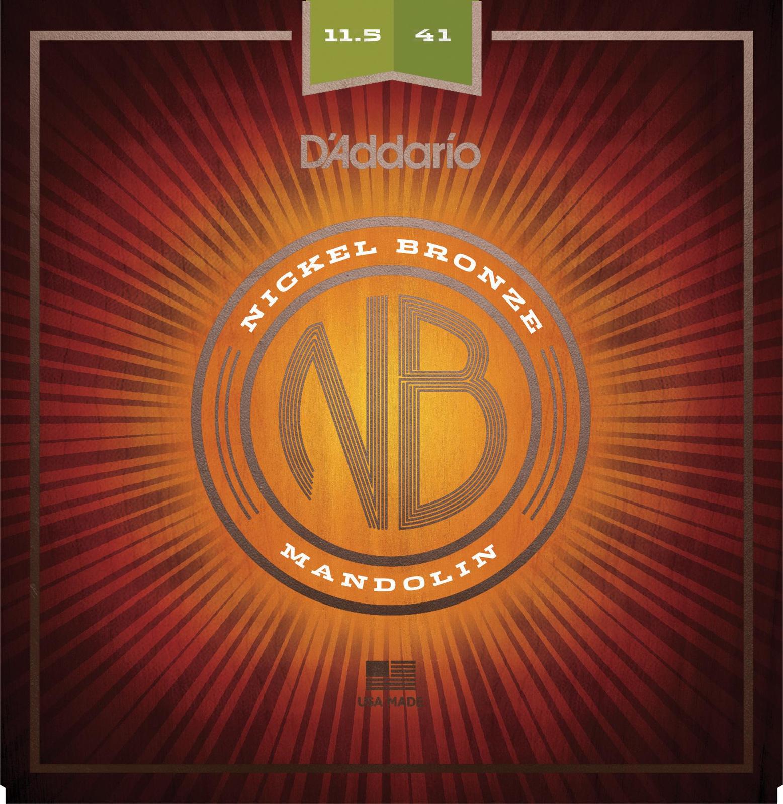 D'Addario NBM11541 Nickel Bronze Mandolin Set, Med-Hvy, 11.5-41