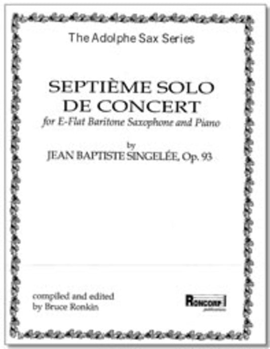 Septieme Solo De Concert Op 93 Bar Sax/Piano Book