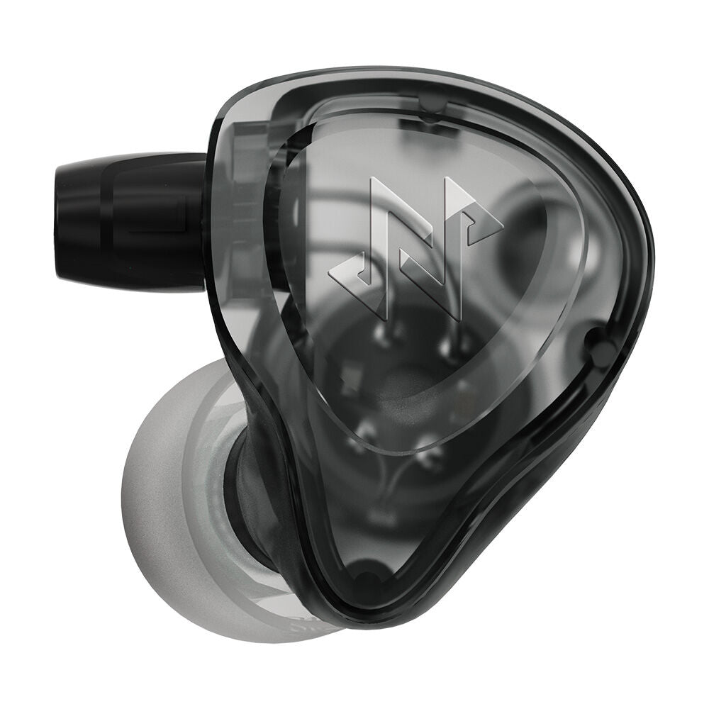 NF ACOUS NM10 In-Ear Monitor Earphones Grey with 8mm Dual Magnetic Driver, 3.5mm connector, silicone tips, oxygen free cable — view 2