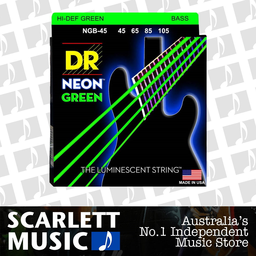 DR Strings Neon Green 45-105 Bass Strings — view 2