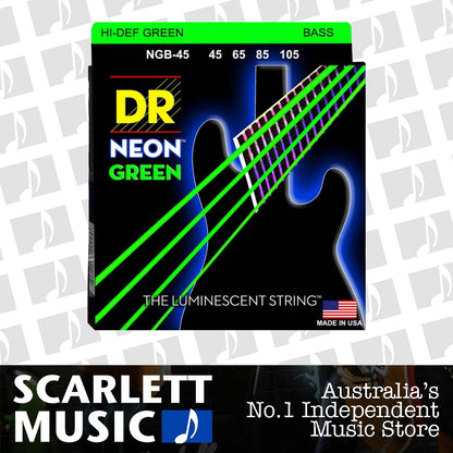 DR Strings Neon Green 45-105 Bass Strings — view 2