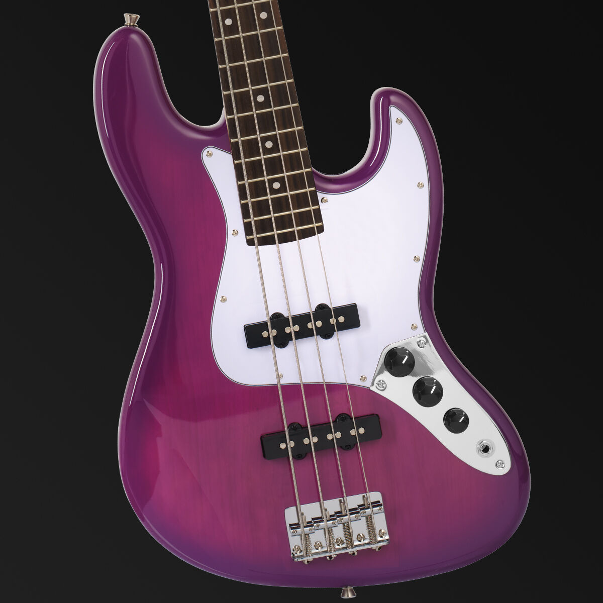 Northstar Littlestar NL6JP Electric J-Style Mini Bass Guitar Thru Purple