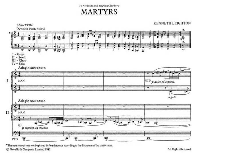 Leighton - Martyrs Op 73 for Organ Duet